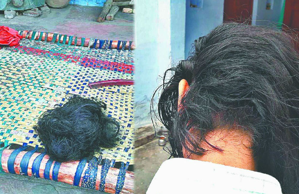 girl's braid cut off in shamasabad agra