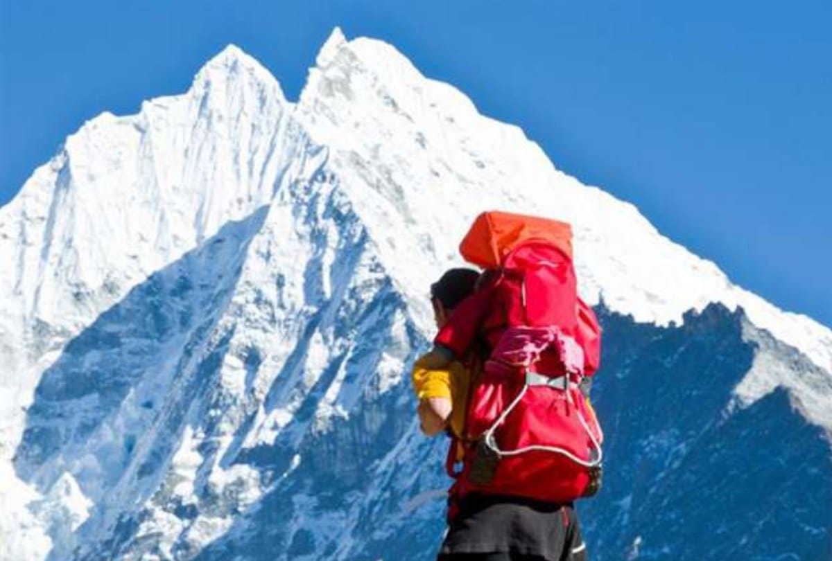 Trekking on Kangla glacier in Lahaul Spiti Himachal Pradesh