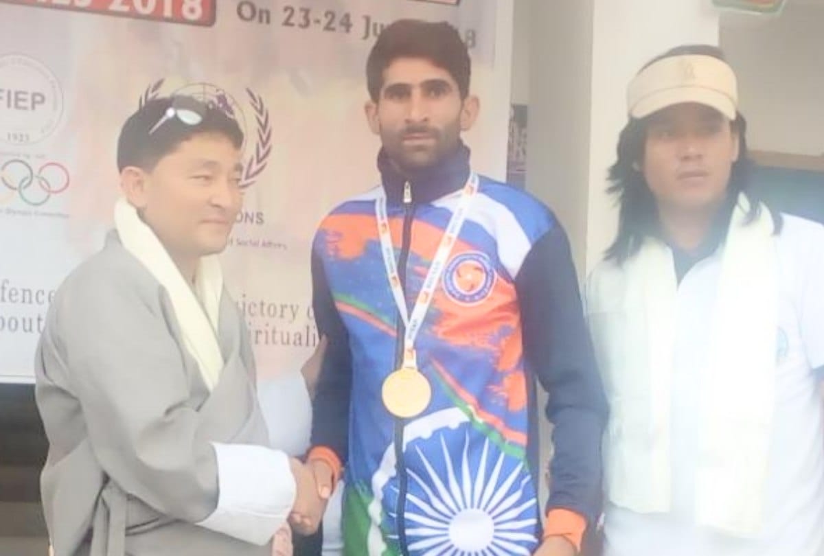 Mohammad Azharuddin won gold medal in 1500 race in south asian youth rural games 2018 in bhutan