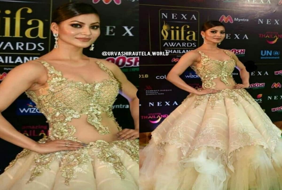 IIFA 2018 Urvashi Rautela wore golden gown weighing 80 kg 