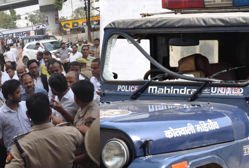  lawyers attacked on police over land issue in lucknow.