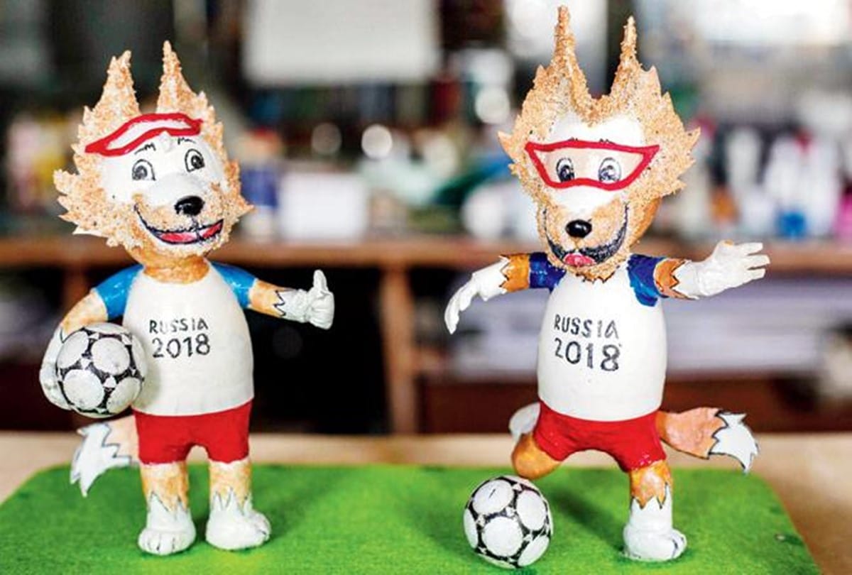 Vietnam's Football fan Nguyen Thanh Tam World Cup Mascots Are Quite Eggy