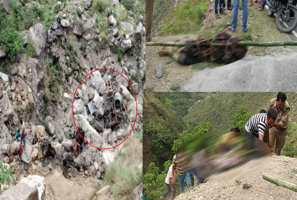 Dead boy rescue photos after Tractor trolley Accident in chakrata 