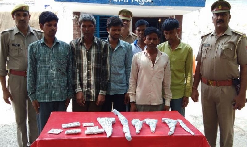 पुलिस ने मुठभेड़ कर छह बदमाश पकड़े