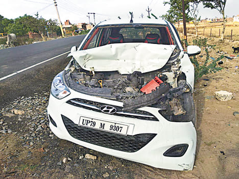 Five injured including SP leader in road accidents