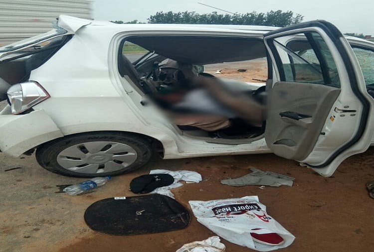 Car accident in Muzaffarnagar, one killed and three injured, see photos