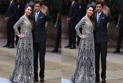 Shah Rukh Khan with wife Gauri Khan and Alia Bhatt arrive for Akash Ambani's engagement 