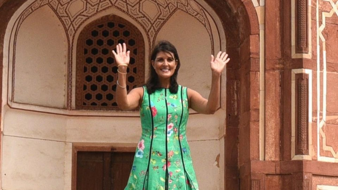 US ambassador to the UN nikki haley visits Gurudwara Sis Ganj Sahib in Delhi