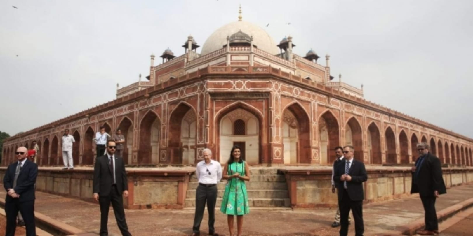 US ambassador to the UN nikki haley visits Gurudwara Sis Ganj Sahib in Delhi