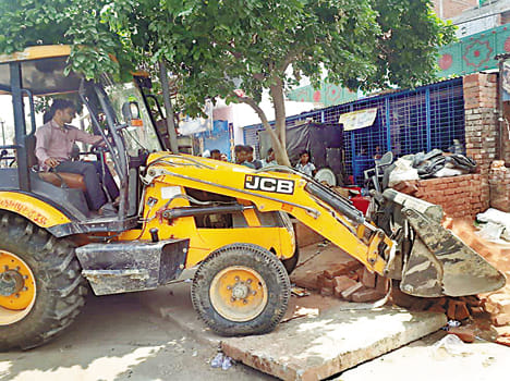  In Akbarpur JCB occupied demolition