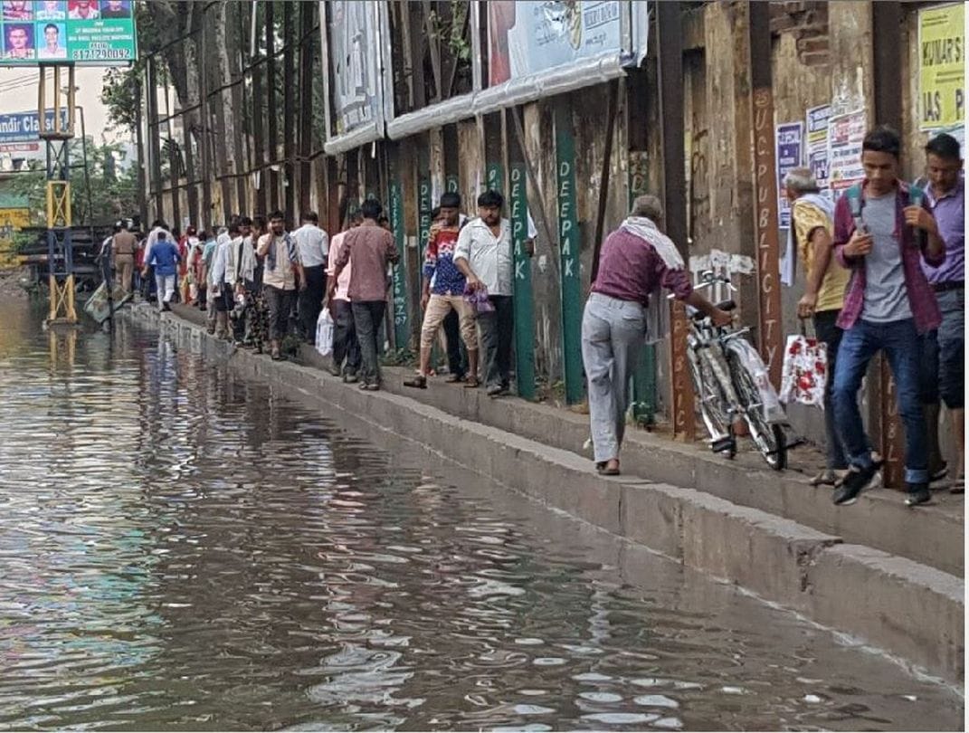 after the first rain, there is water logging in mathura 