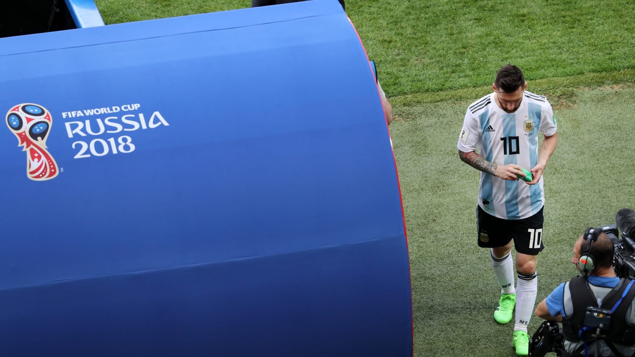 FIFA World Cup 2018: Lionel Messi of Argentina removes his captain's armband and looks dejected