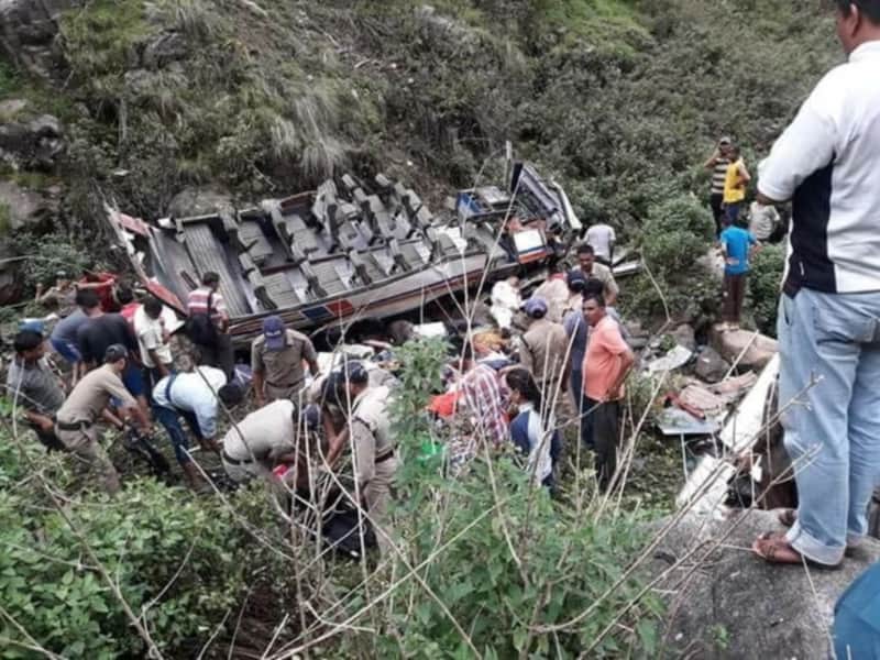 bus accident in uttarakhand today pauri garhwal 