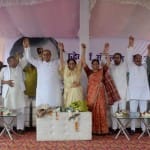 अपना दल के संस्थापक डाक्टर सोने लाल पटेल की जयंती किसान दिवस पर आयोजित सभा।