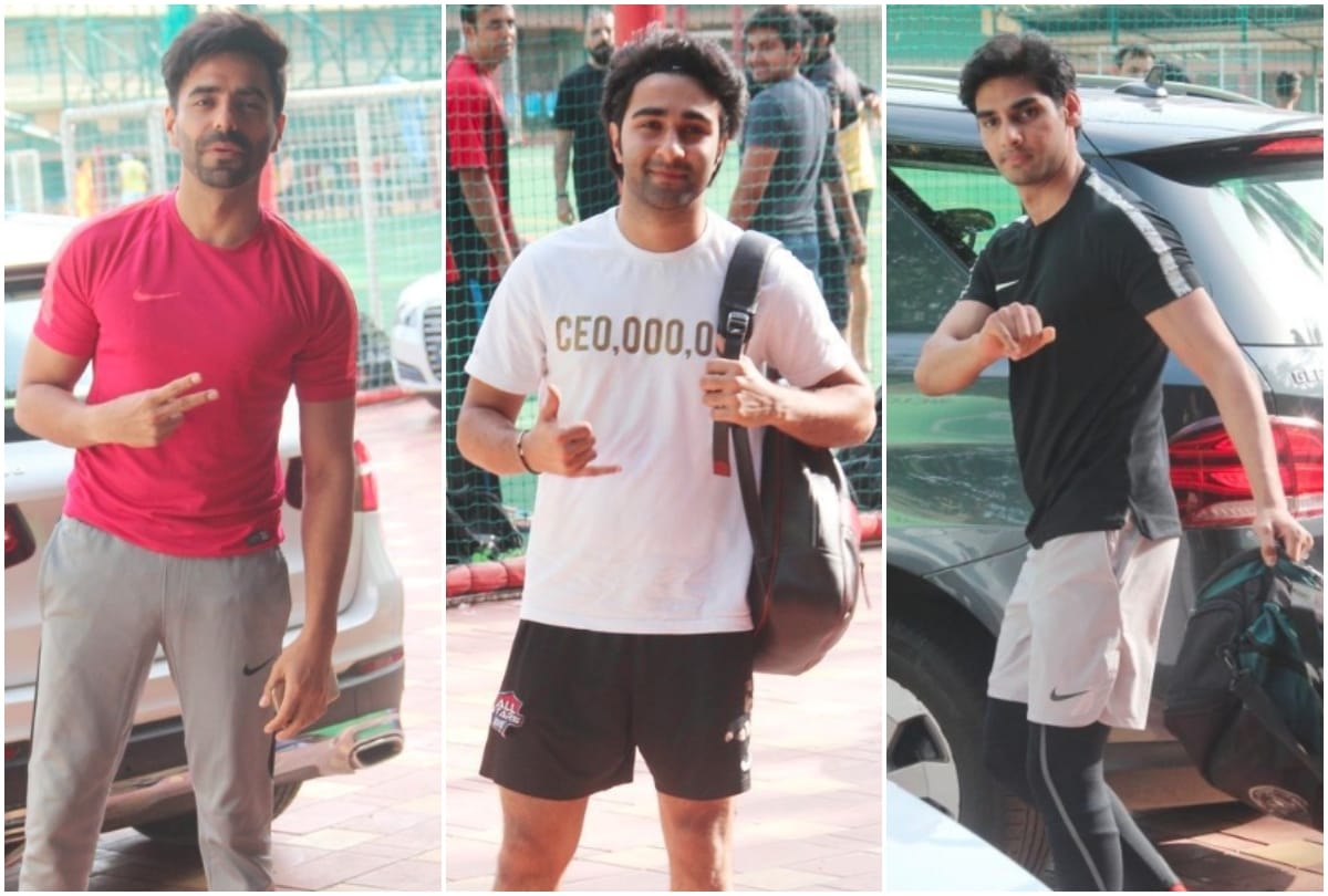 After Sanju film success Ranbir Kapoor enjoying  football match with Ahaan Shetty