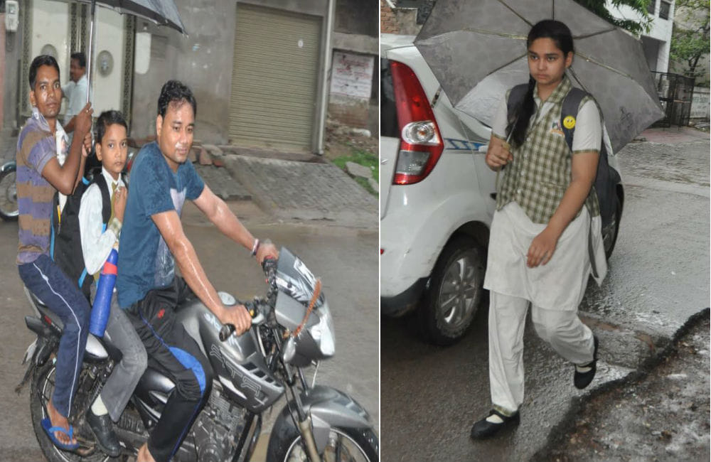 heavy rain in agra after weather alert