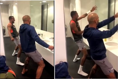 Pandya and Shikhar dhawan dance in the washroom, video goes viral ahead of England series