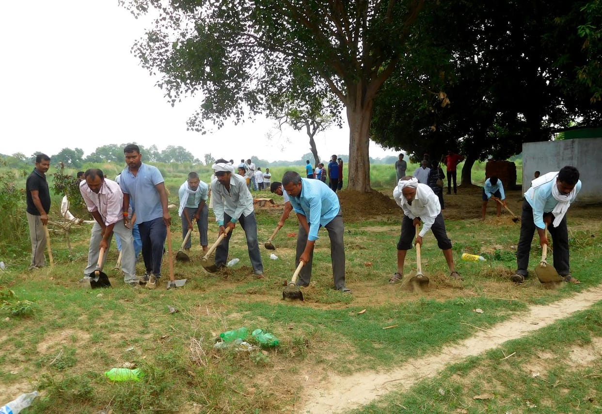 Cleaning on Eklavya Ghat