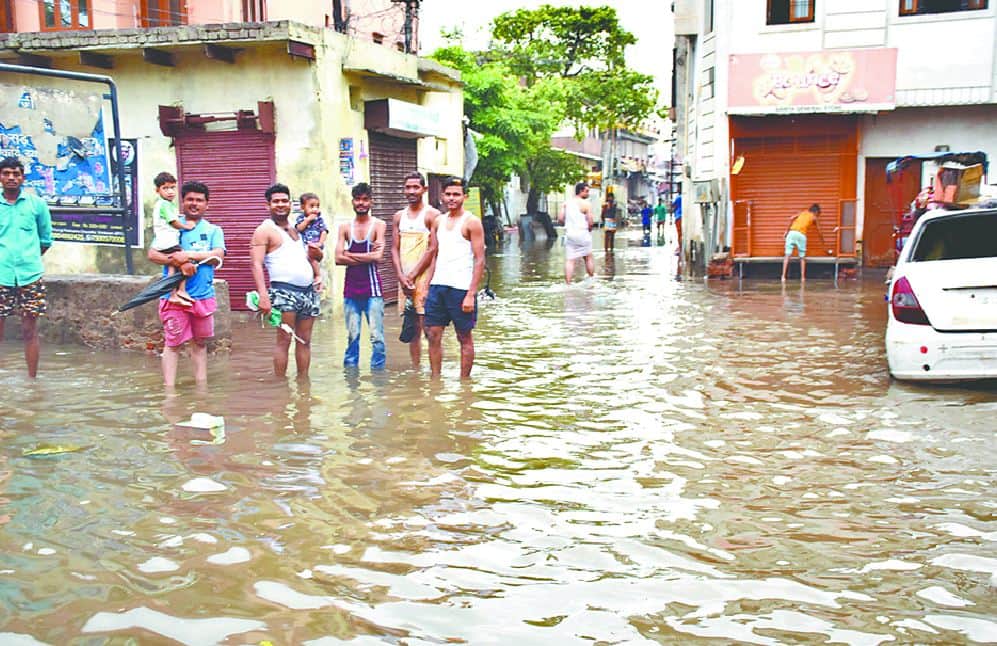 water logging in Mathura, Vrindavan after heavy rain
