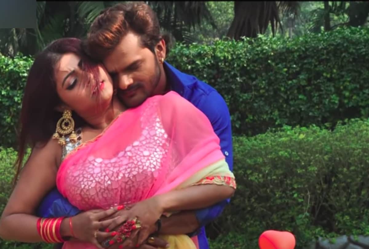 Bhojpuri star Khesari Lal Yadav and Preity Biswas song ankhiya ladal jabse has been viral