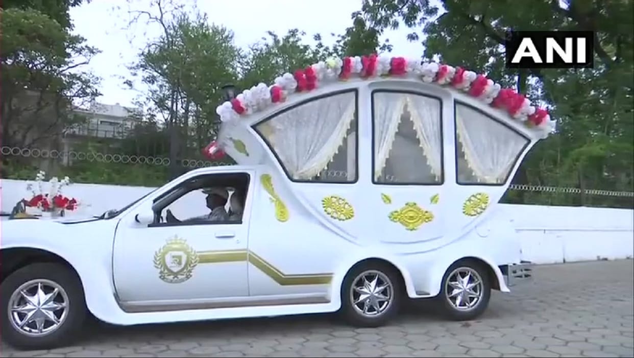 Bhopal: Hamid Khan a wedding planner has remodeled a car  originally a Rolls Royce