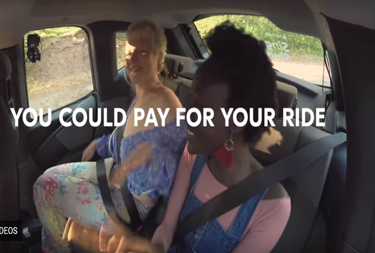 Free rides offer in electric taxi in exchange for a Song