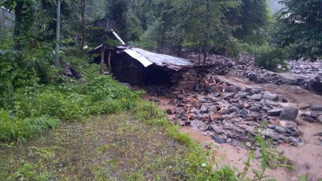 house on uttarakhand border area swept from heavy rain
