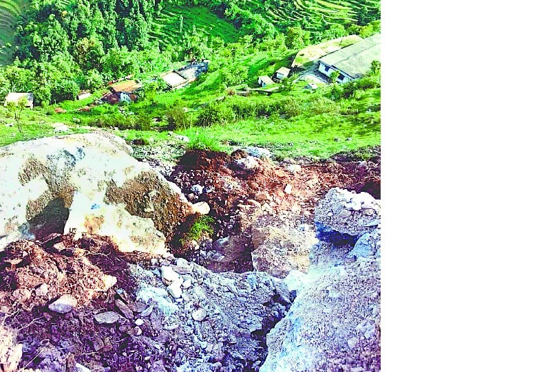 road causing danger to houses
