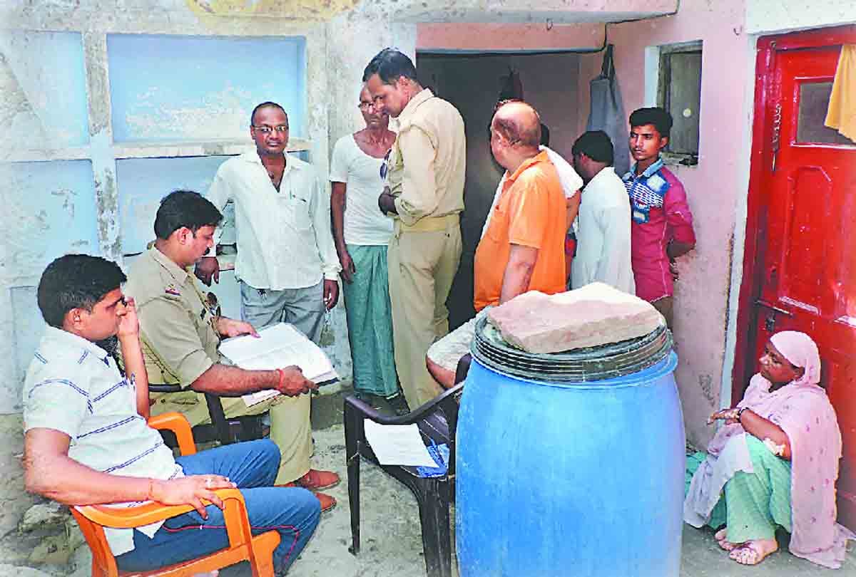 Old man shot by sitting on chair
