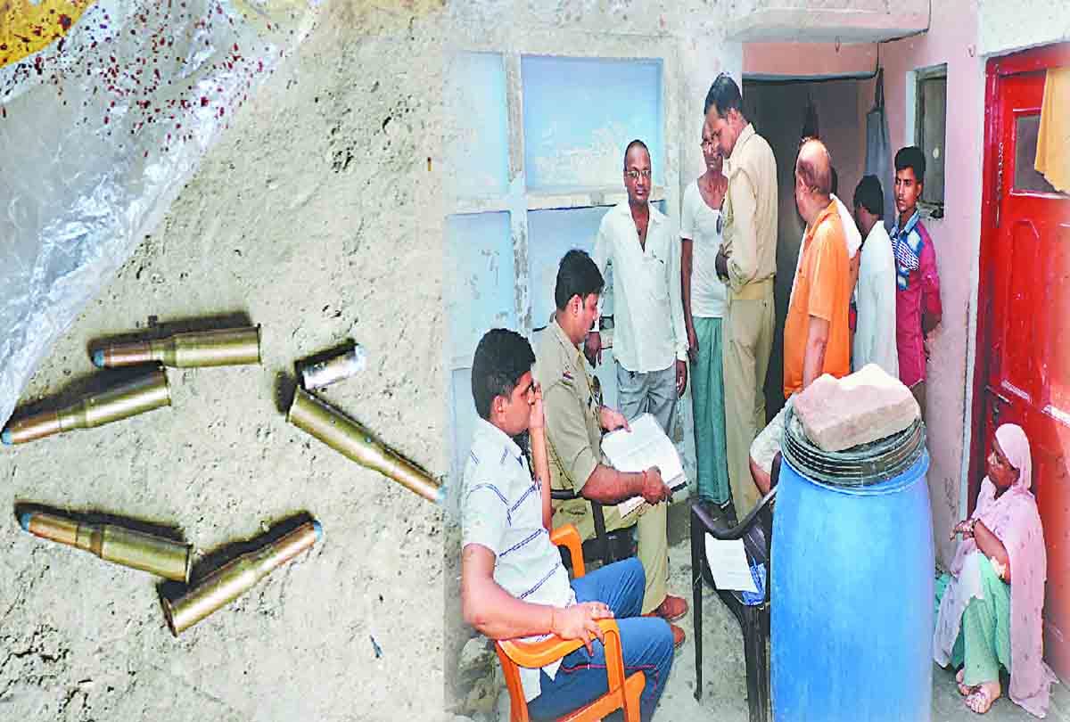 Old man shot by sitting on chair
