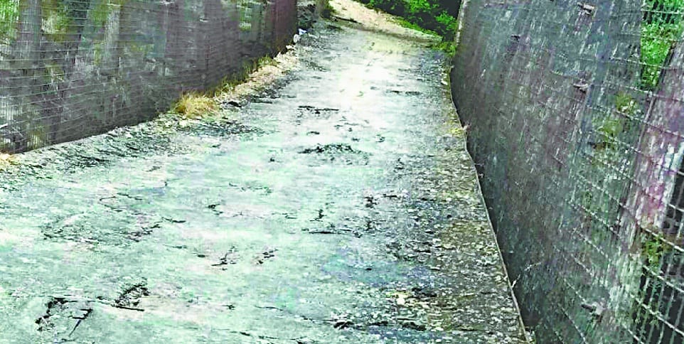 Saraghat's swing bridge has leaned on one side