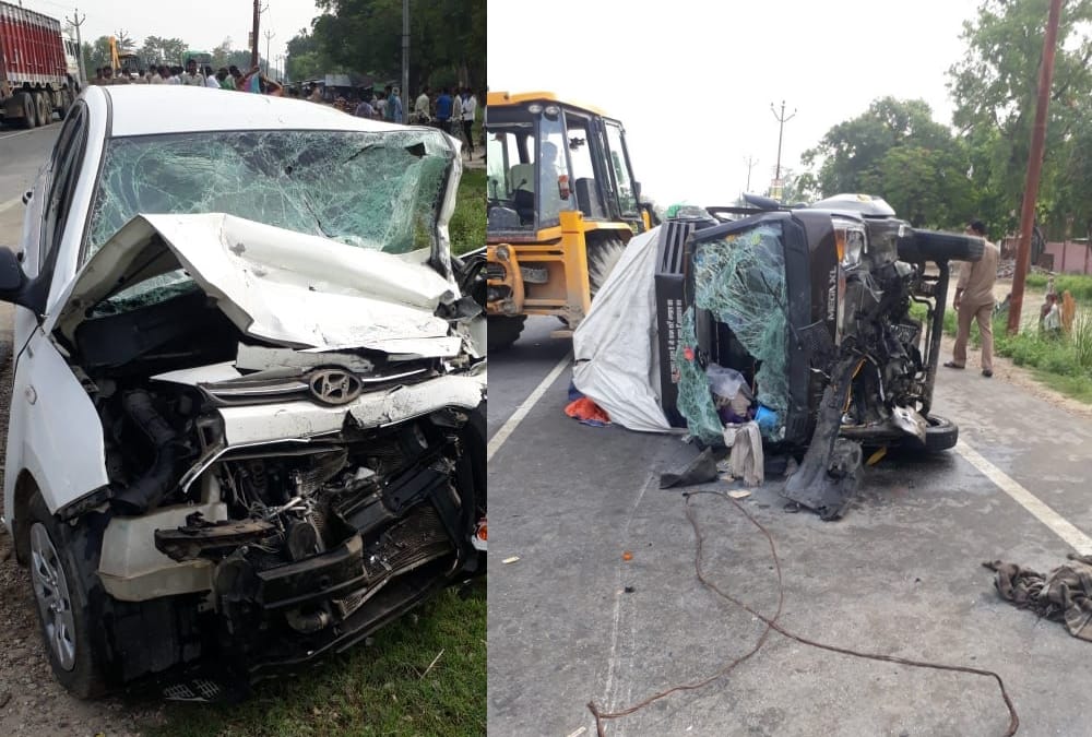  three kiiled in an accident in bahraich.