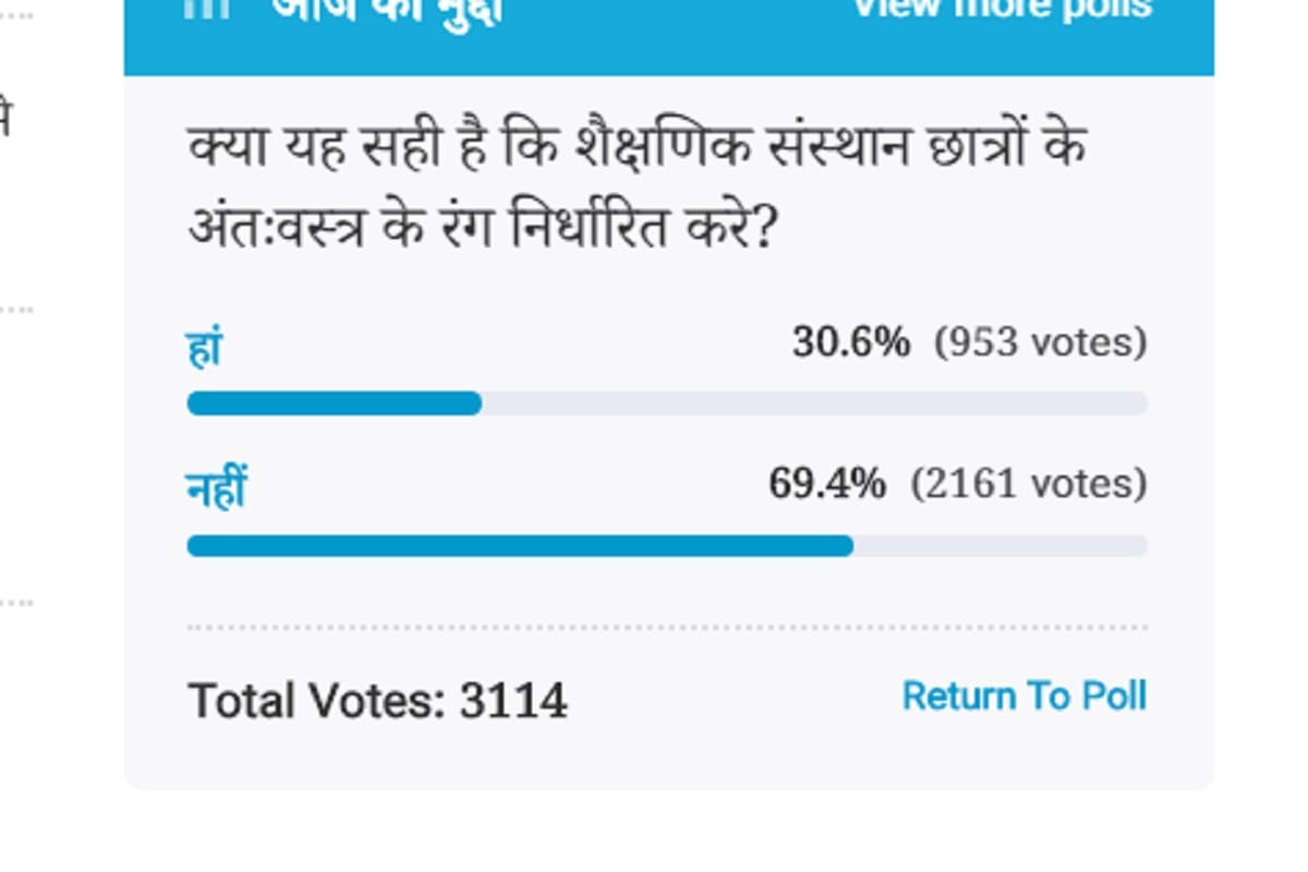 Amar Ujala Poll: school instruction Colour of innerwear for girl students is not correct