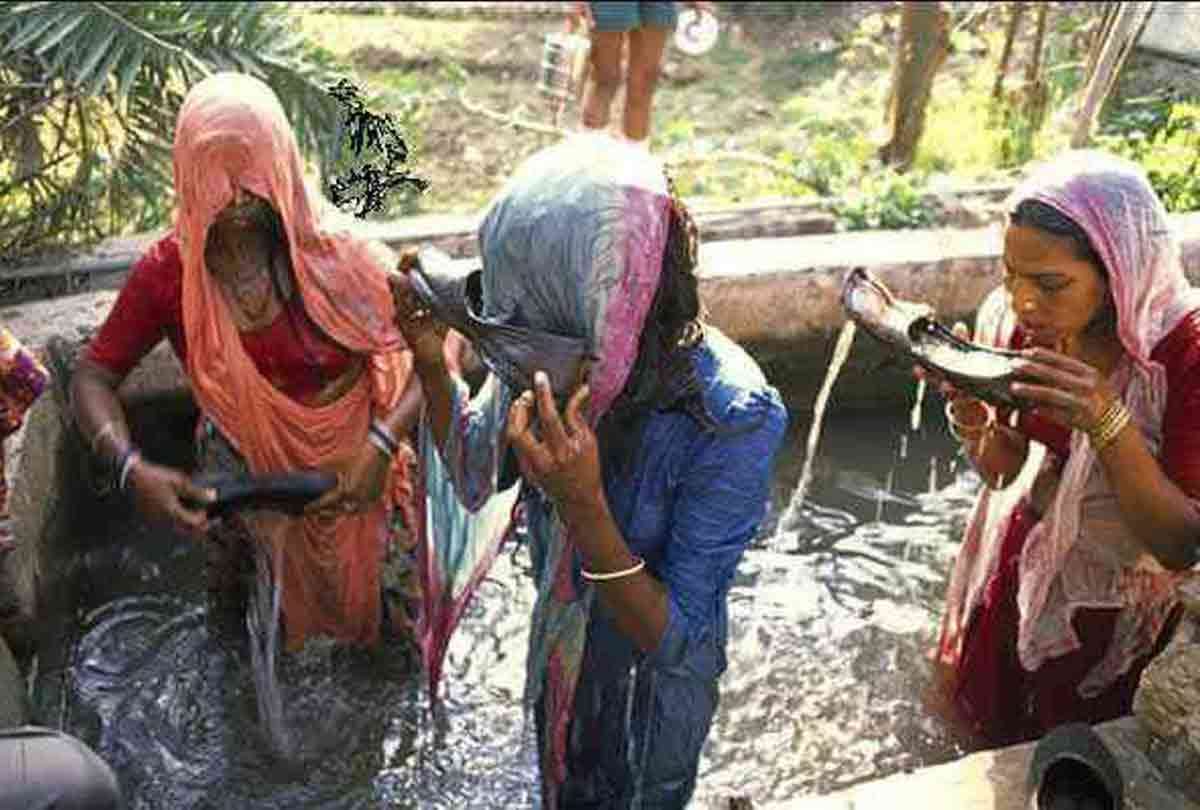 wife drinks water from husband shoes in rajasthan and then beating by people