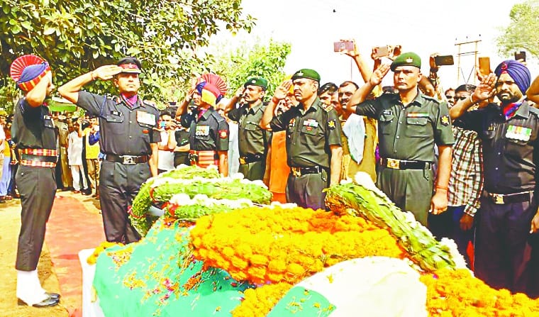 The last farewell to the martyr Gajendra Rathi