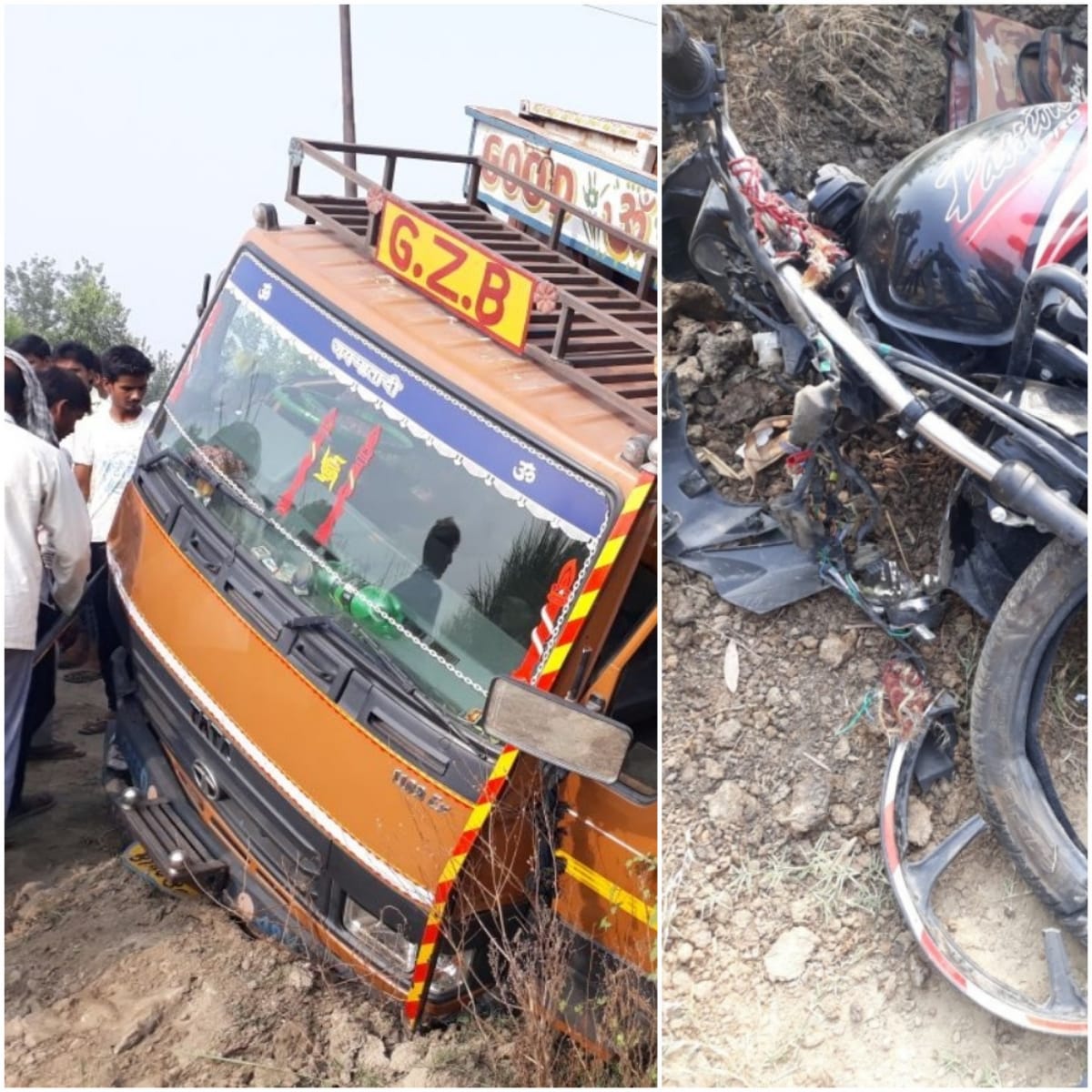  3 killed in collision of bike and cantor in at Hapur in UP