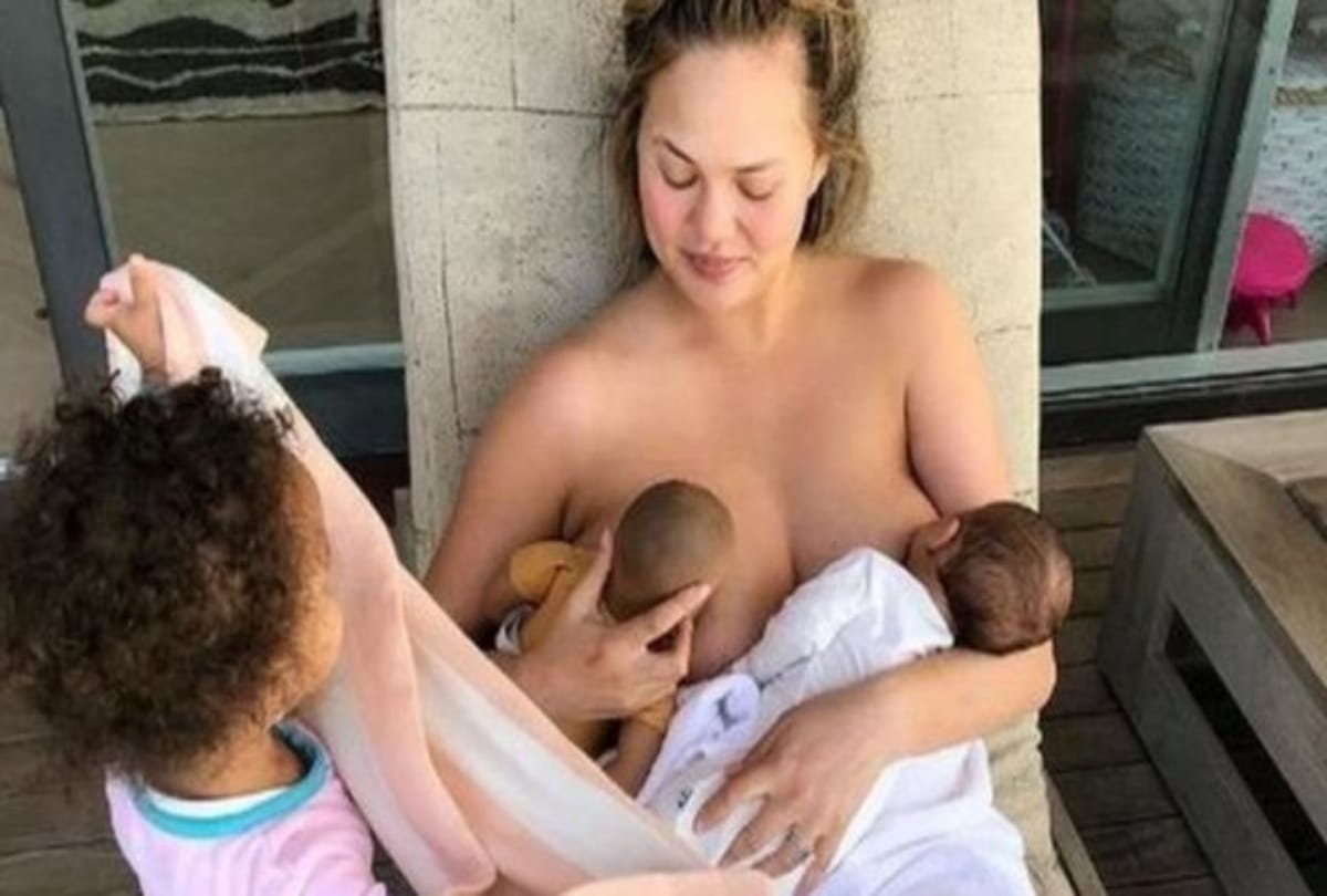 Hot Debate on social media Why is Chrissy Teigen breastfeeding a doll