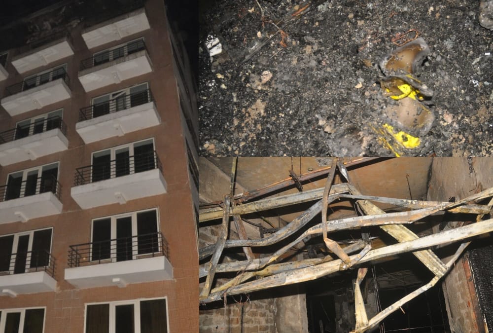 fire in a resort of anandi water park in lucknow.