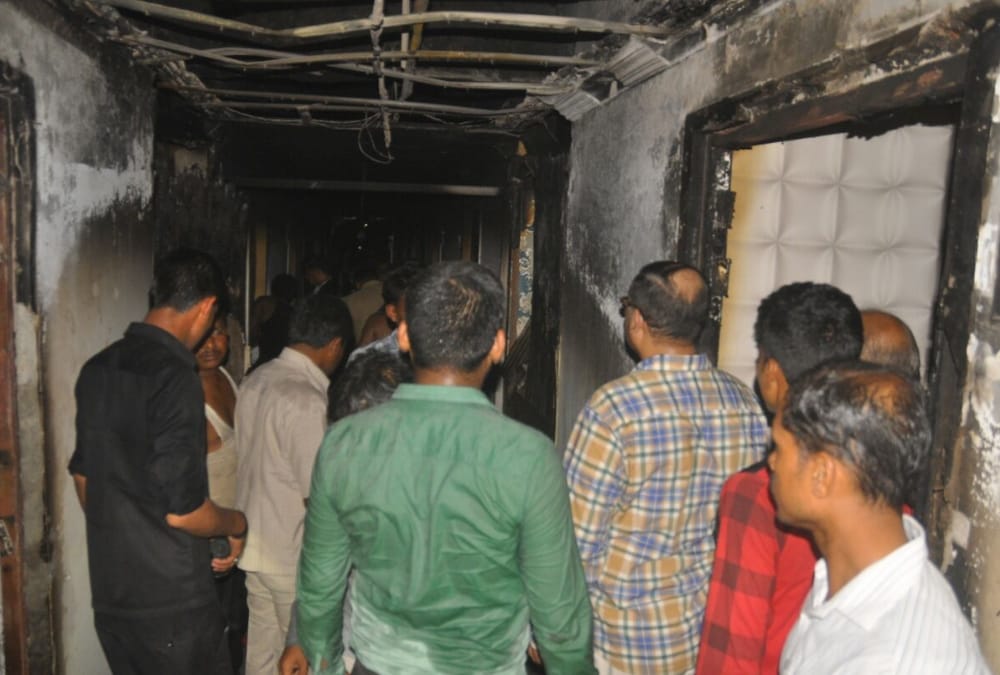 fire in a resort of anandi water park in lucknow.
