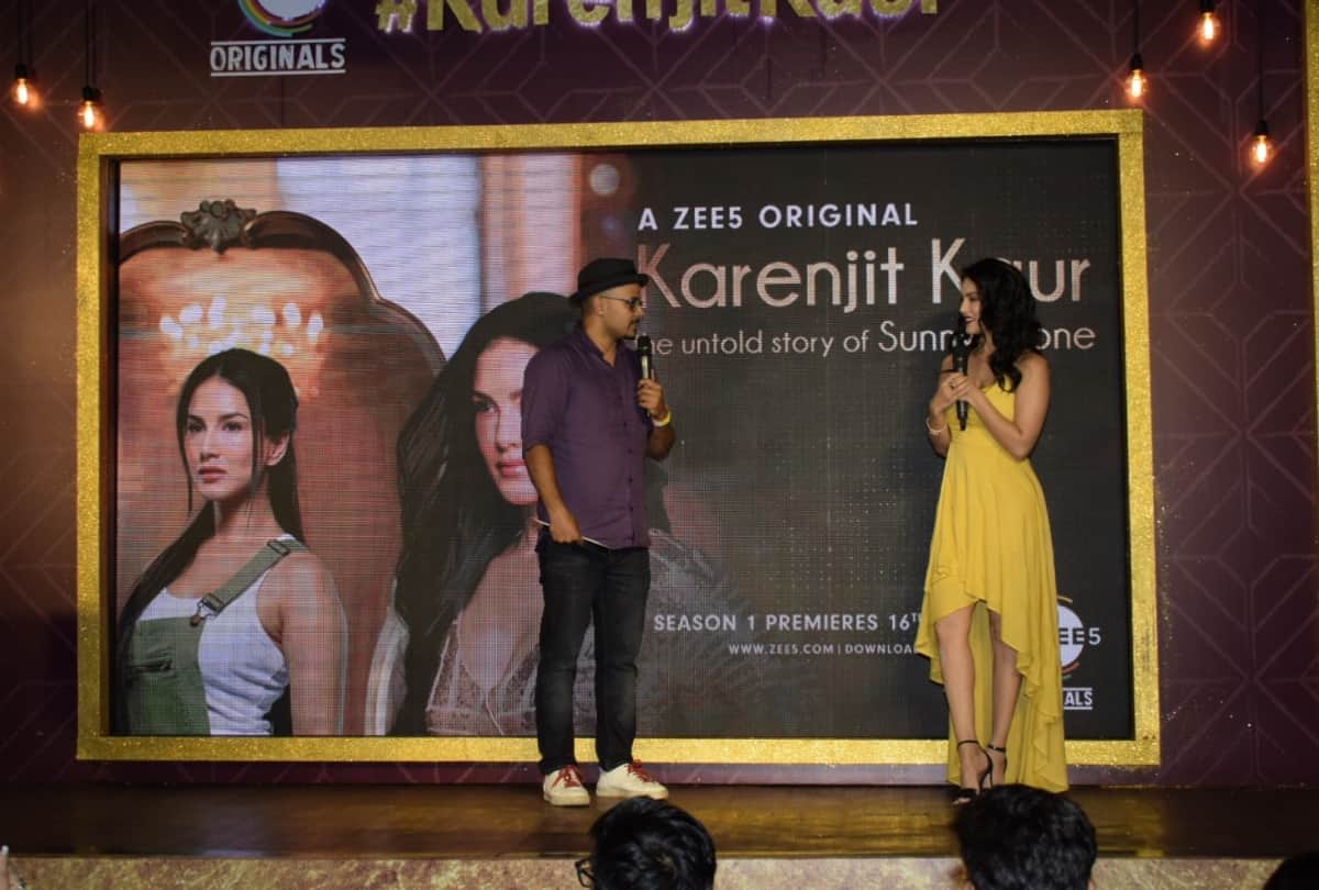 Sunny Leone promoting her web film Karenjit Kaur the untold story of Sunny Leone