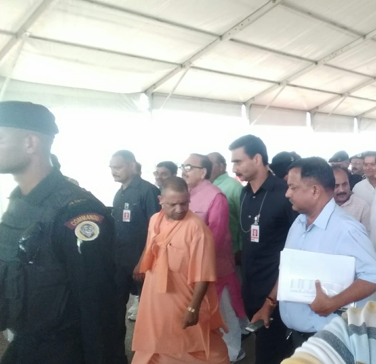 CM yogi arrived Azamgarh before PM Modi vist
