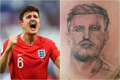 england defender Harry Maguire fan got tattooed on his chest
