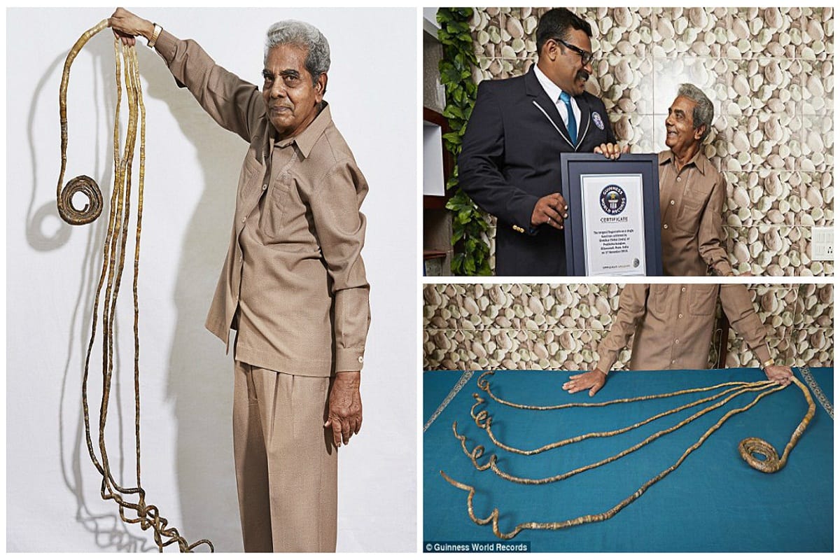Guinness World Record of Chillal for cut nails after 66 years 