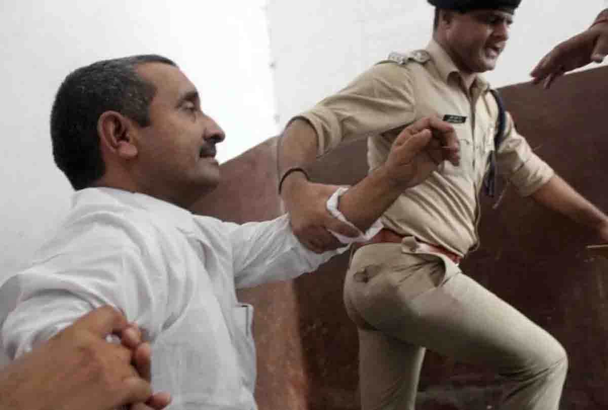 Sakshi Maharaj meets accused Kuldeep Singh Sengar in Sitapur jail