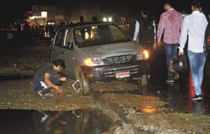 Where the sewer line is laid, there are paved roads, situation worsened