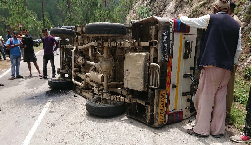 A car on the road, one injured