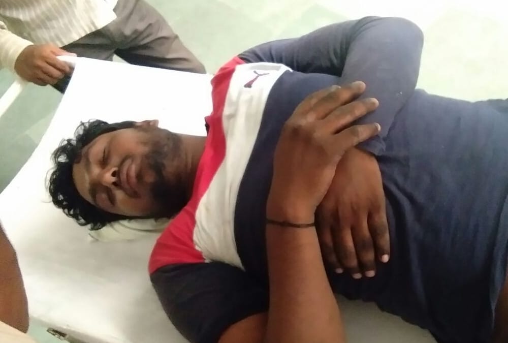 A bull catcher got injured while catching a bull in lucknow.