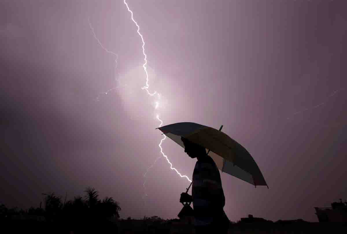 Lightning during rain in kanpur and bundelkhand