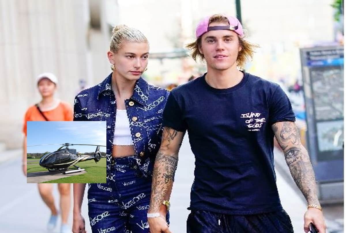 Singer Justin Bieber takes a private helicopter to meet Hailey Baldwin family