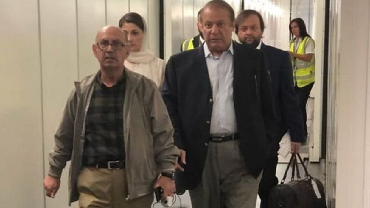 Nawaz Maryam Sharif returning to pakistan, reachED Abu Dhabi, urge followers to show support